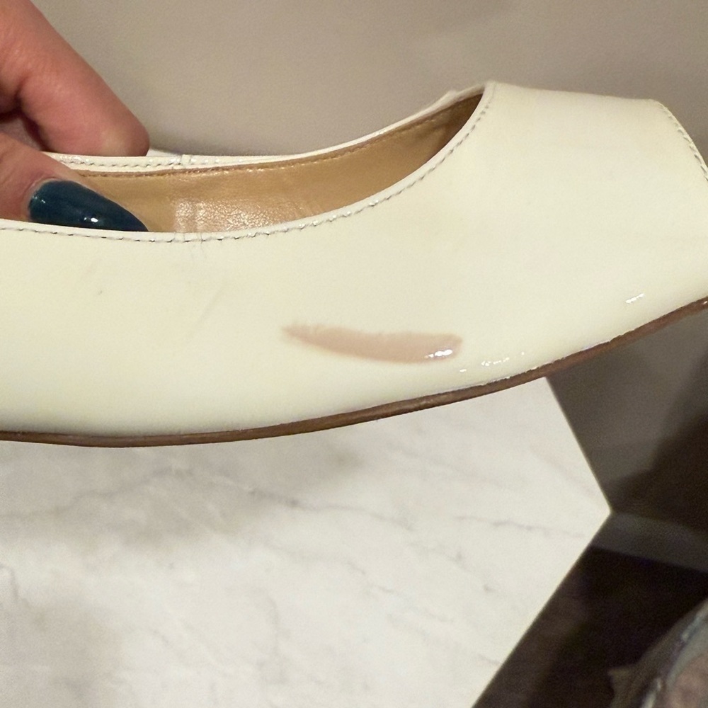 🔥Talbots Women's Cream Peep Toe Flats Sz 8🔥 - Picture 2 of 6